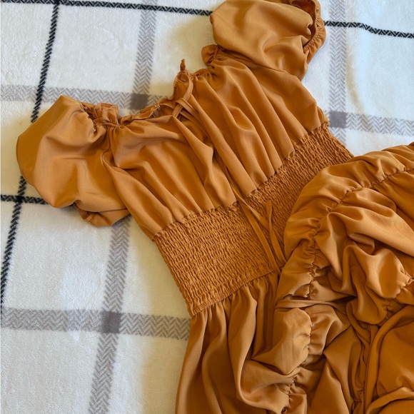 Smocked Tiered Ruffle Dress in Yellow Rust - Picture 5 of 9